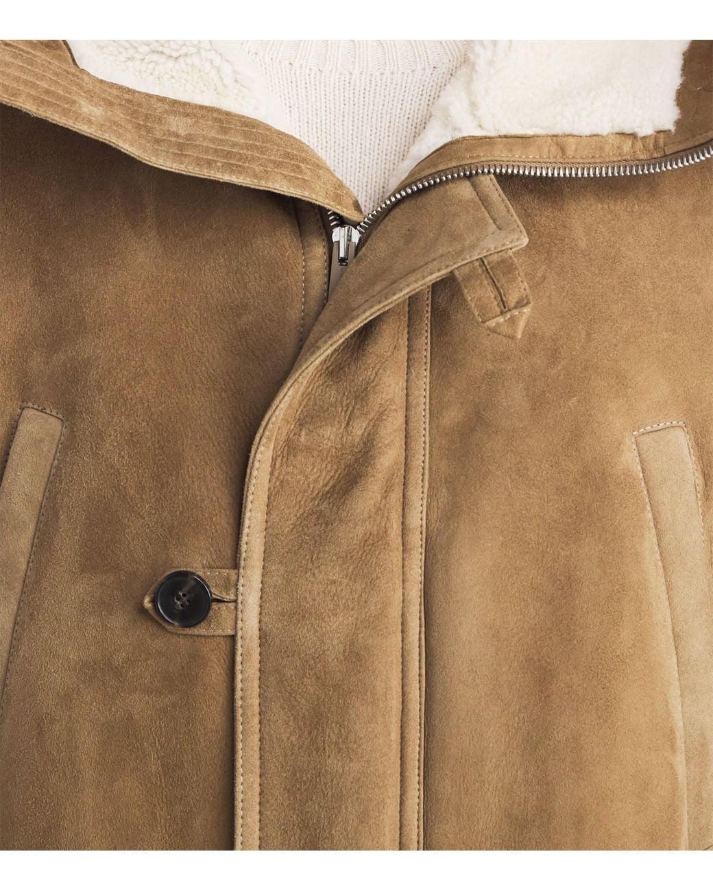 Yves Salomon Brown Suede Shearling-Lined Parka for men