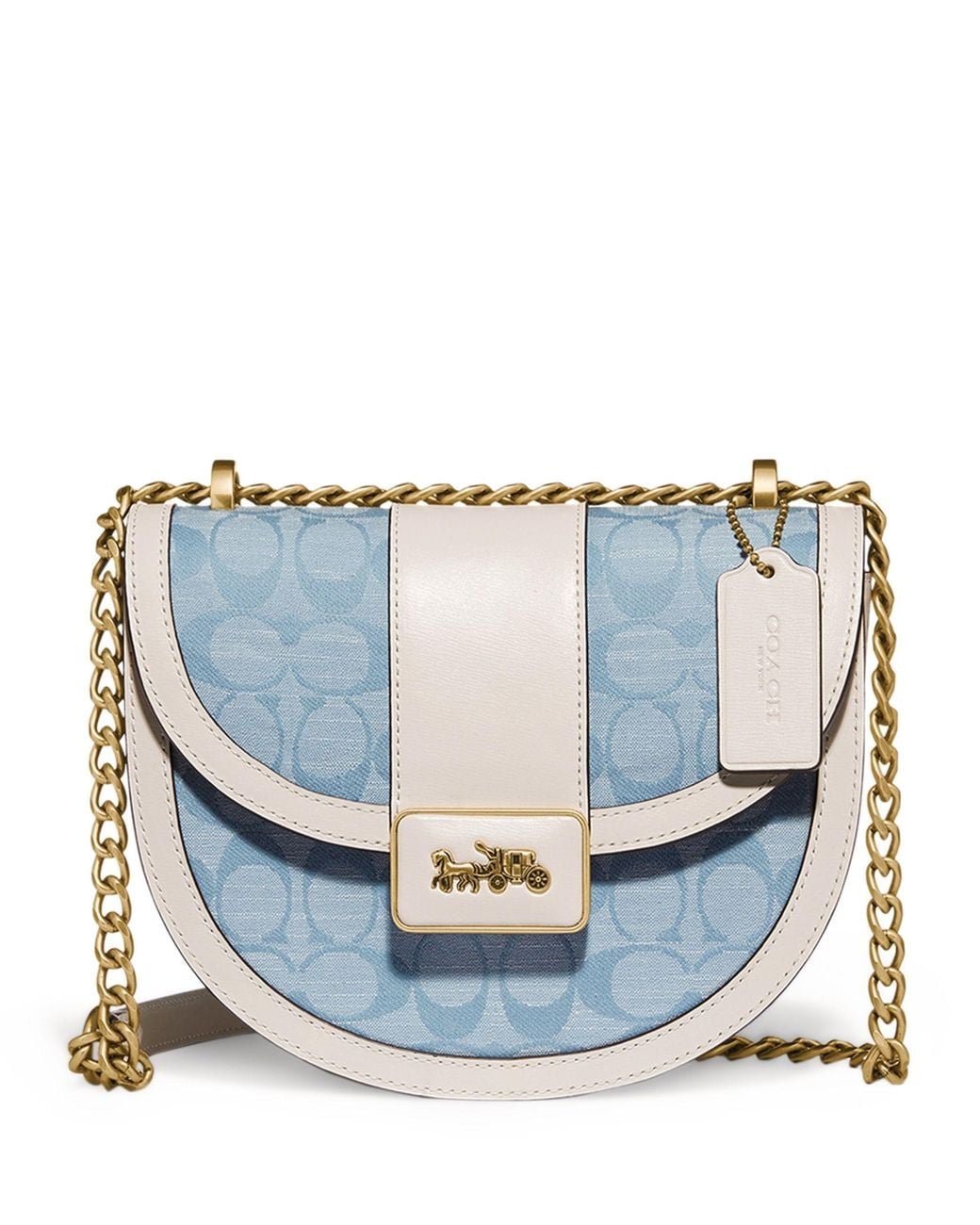 COACH Leather Signature Chambray Alie Saddle Bag in Blue Lyst