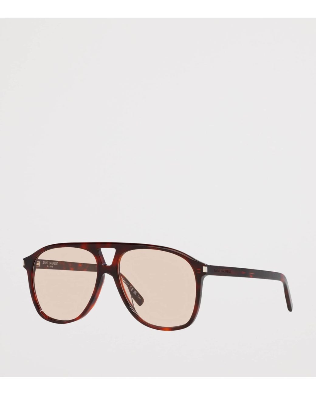Saint Laurent Brown Tortoiseshell Sl 596 Dune Rectangular Sunglasses