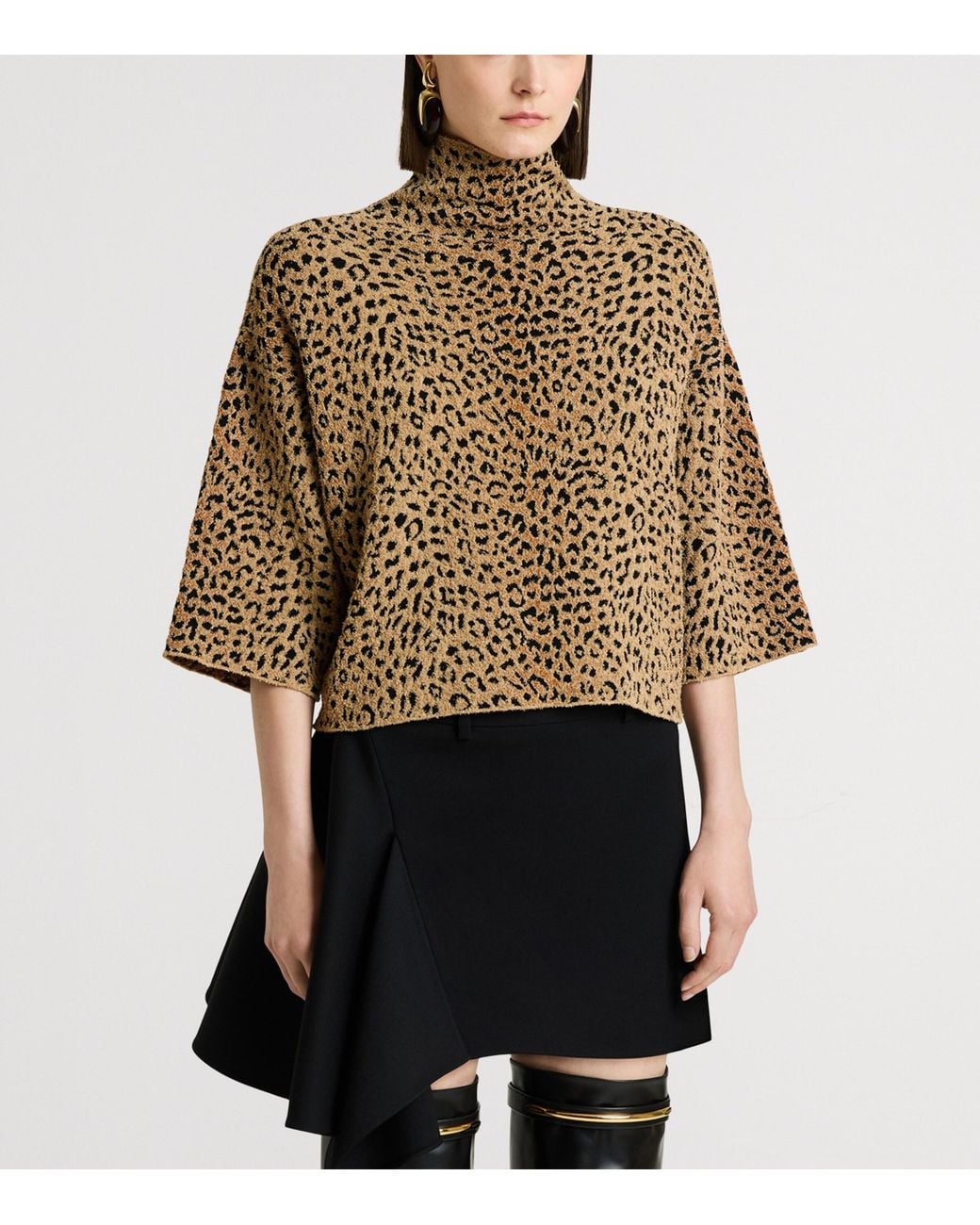 Givenchy Black Wool Slashed Mini Skirt