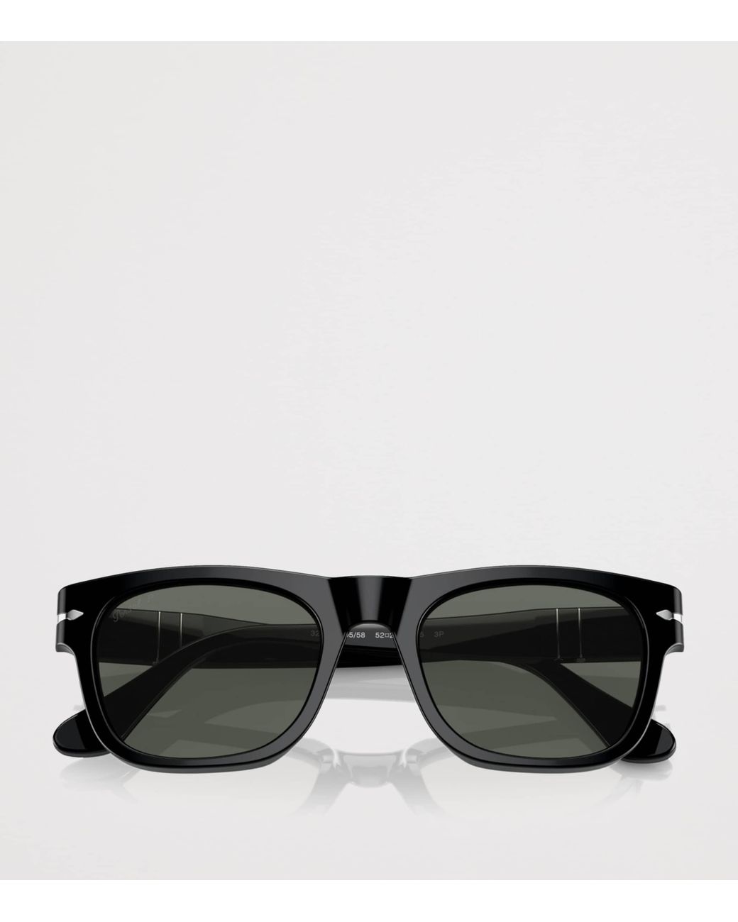 Persol Black Acetate Rectangle Sunglasses