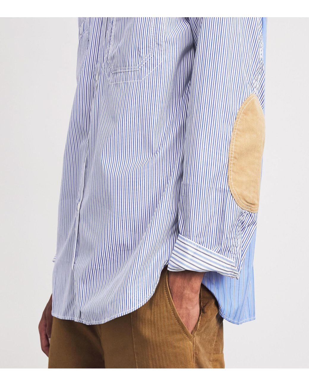 Junya Watanabe Blue Cotton Stripe Shirt for men