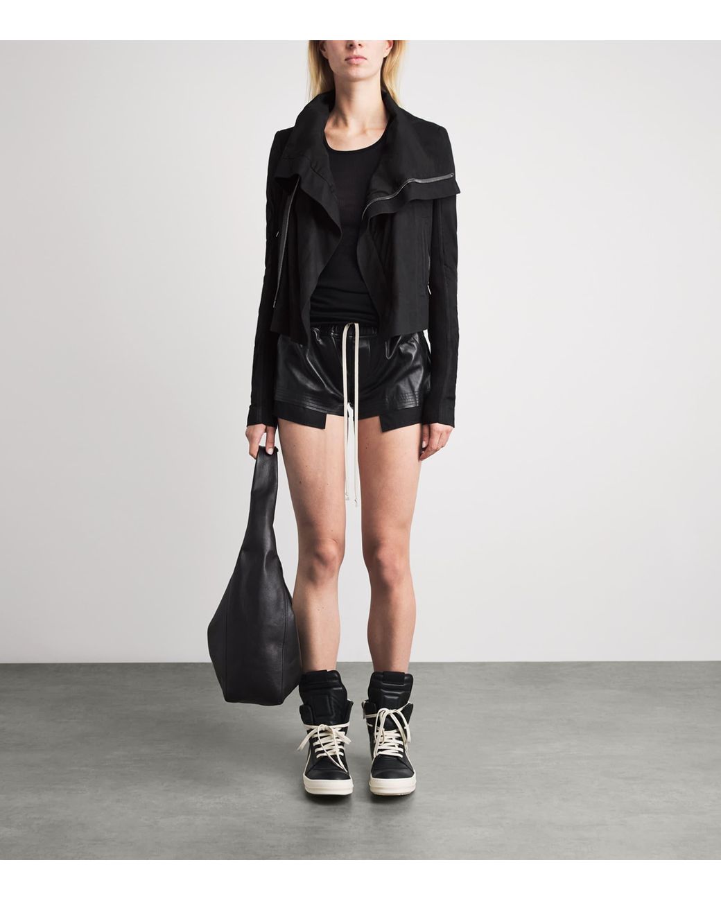 Rick Owens Black Giacca Leather Jacket