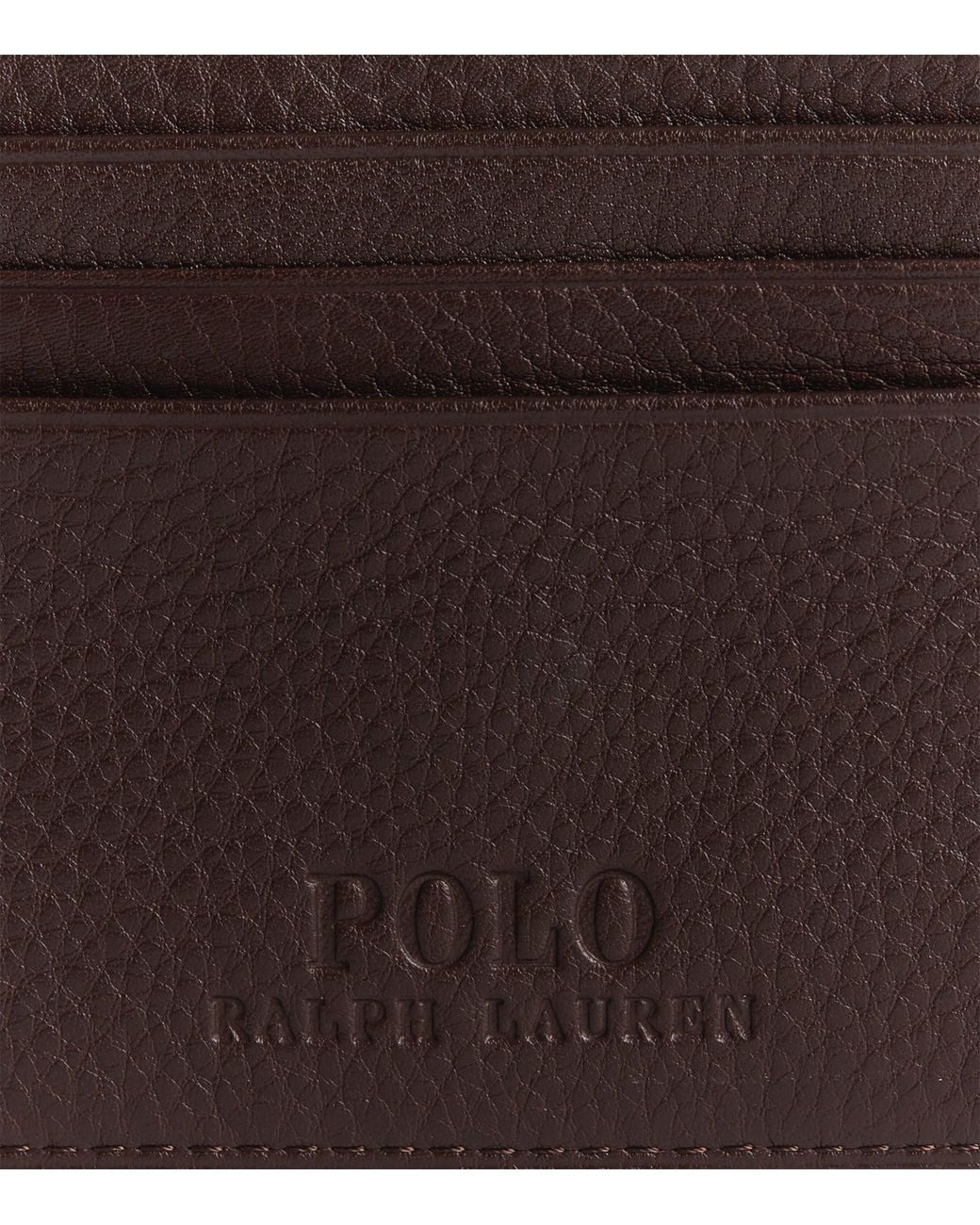 Polo Ralph Lauren Black Leather Logo Card Holder for men