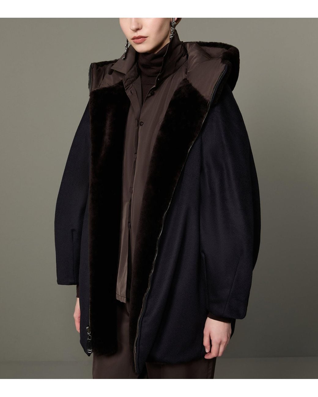 Max Mara Black Down-Padded Cashmere-Lined Reversible Jacket