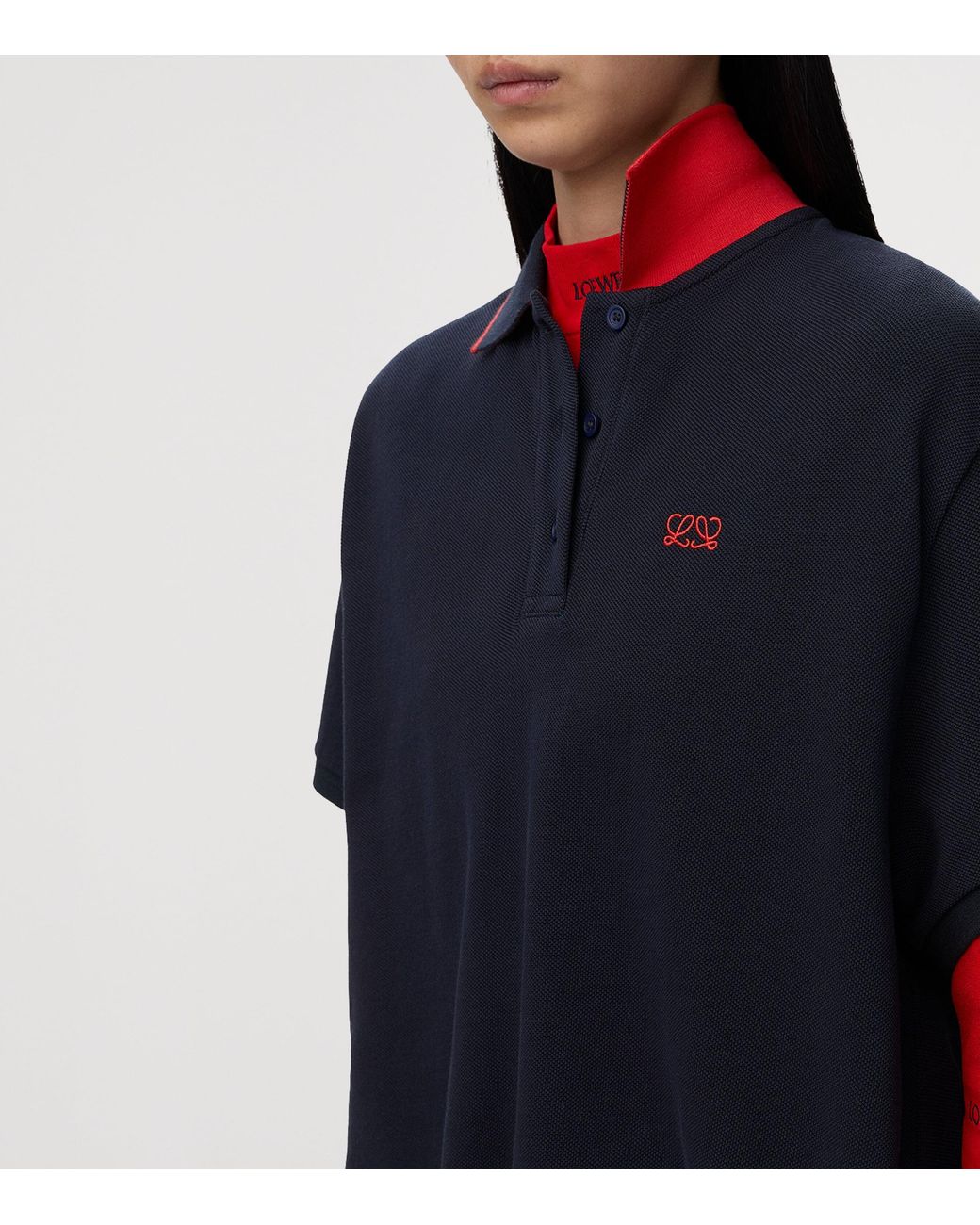 Loewe Blue Stretch-Cotton Polo Shirt