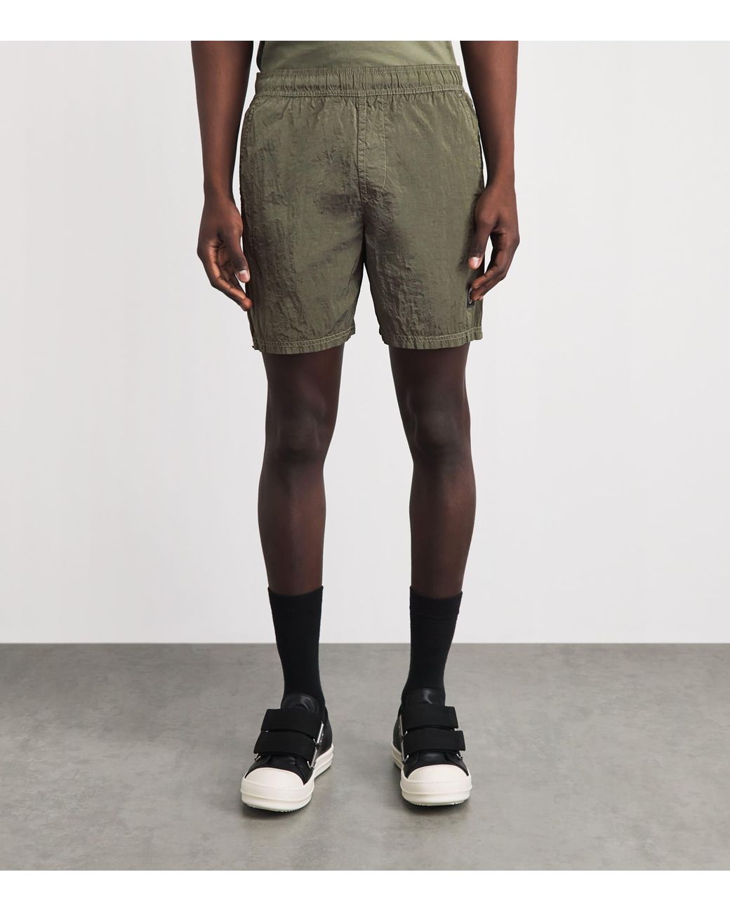 Stone Island Green Recycled Logo Swim Shorts for men