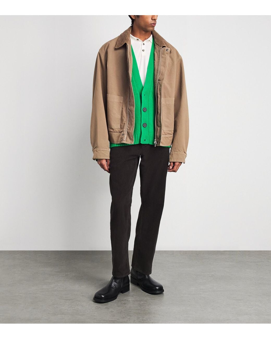 Studio Nicholson Black Corduroy Riso Trousers for men