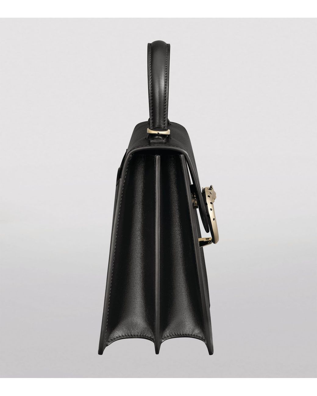 Cartier Black Leather Panthère De Top-Handle Bag