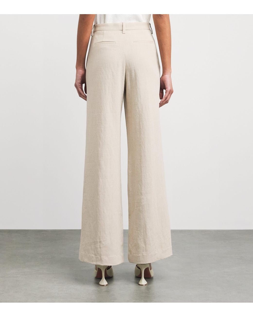 Maje White Wide-Leg Trousers
