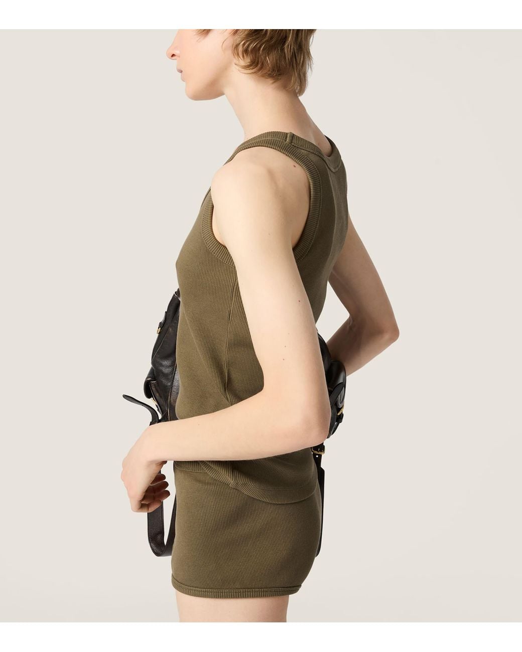 Miu Miu Green Jersey Tank Top