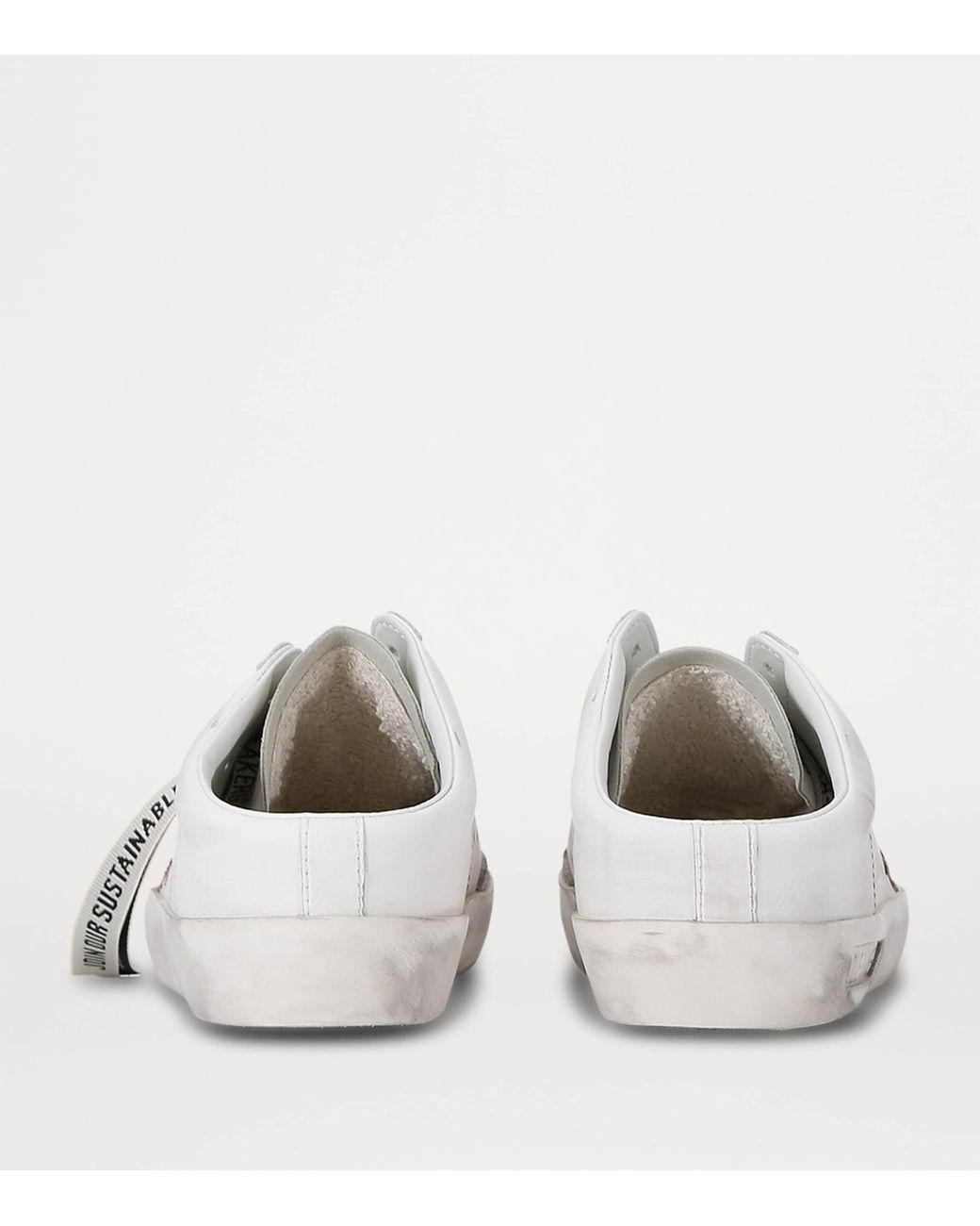 Golden Goose Deluxe Brand White Glitter Super-Star Sabot Sneakers