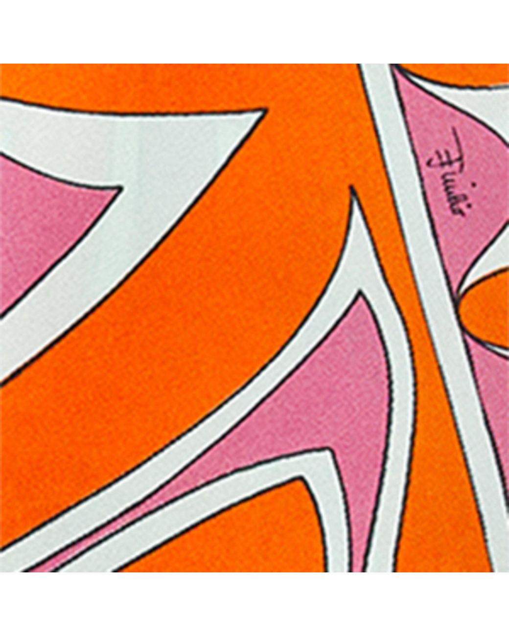 Emilio Pucci Orange Silk Labirinto Scarf