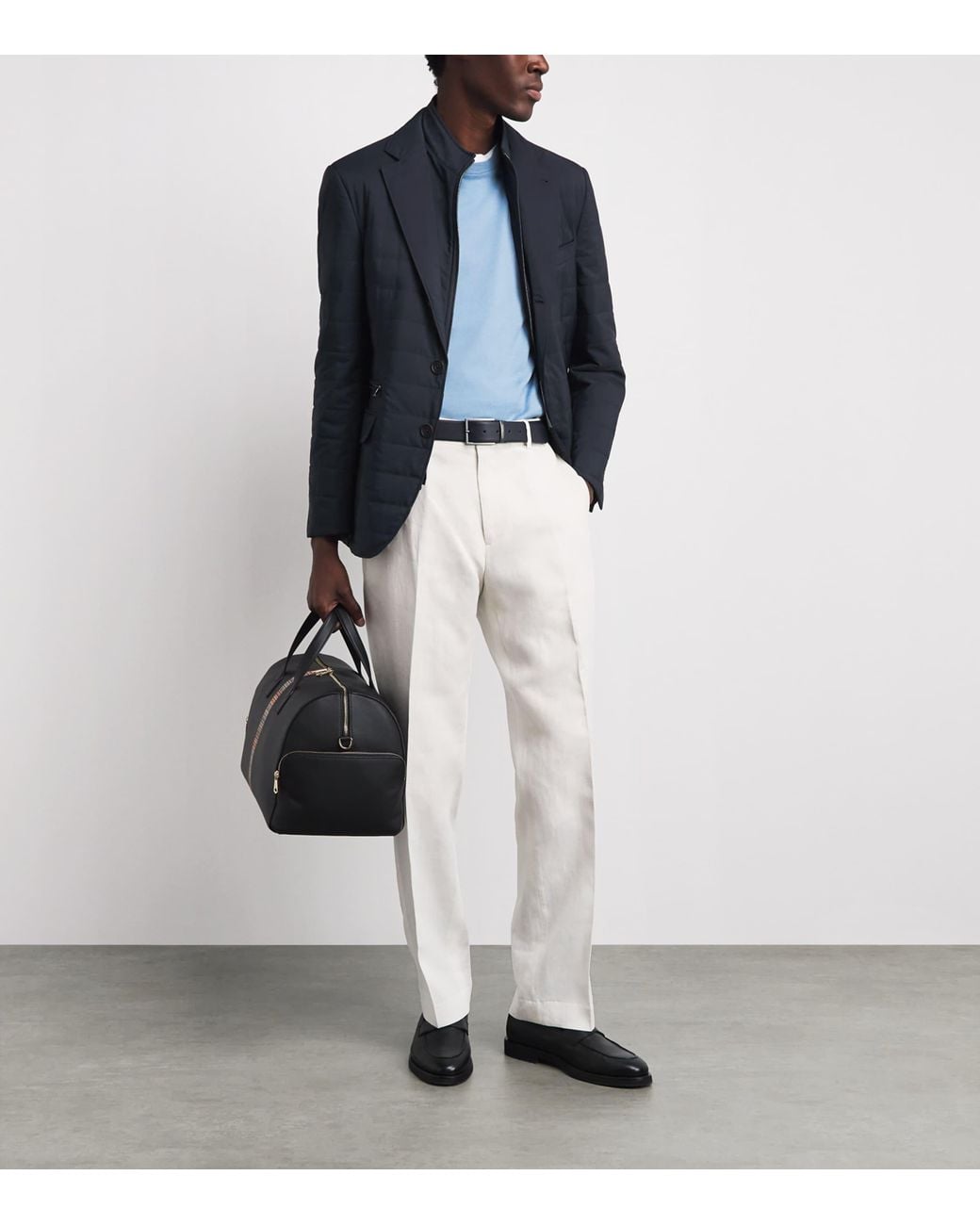 Corneliani Blue Technical Quilted Blazer for men