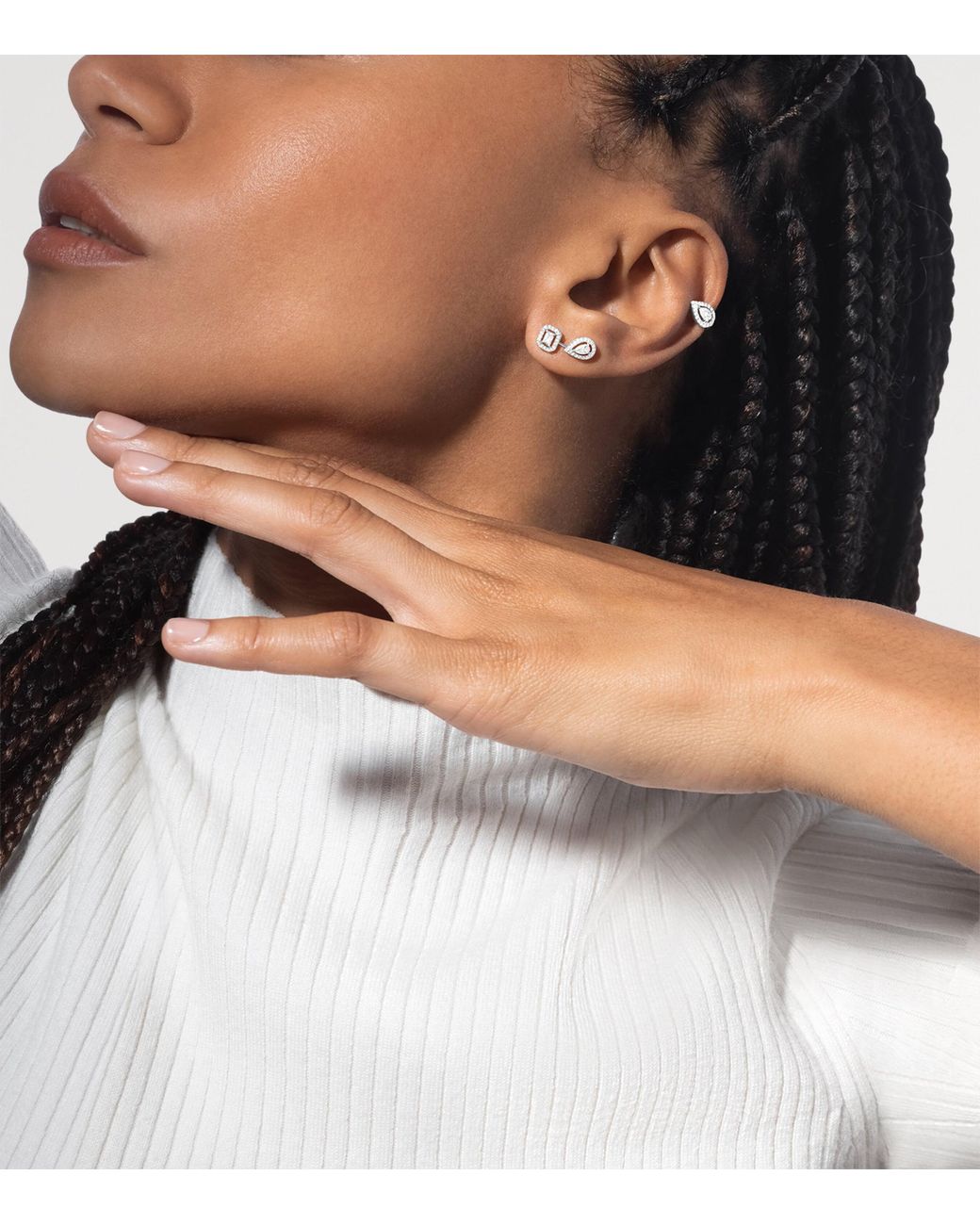 Messika White My Twin And Diamond Earrings