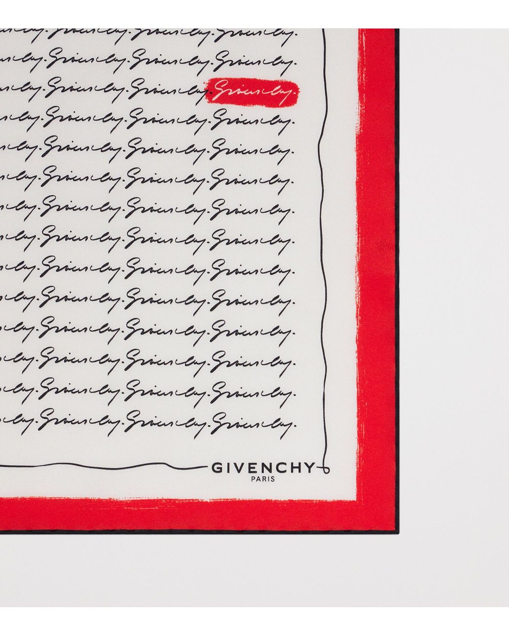 Givenchy Red Silk Signature Scarf