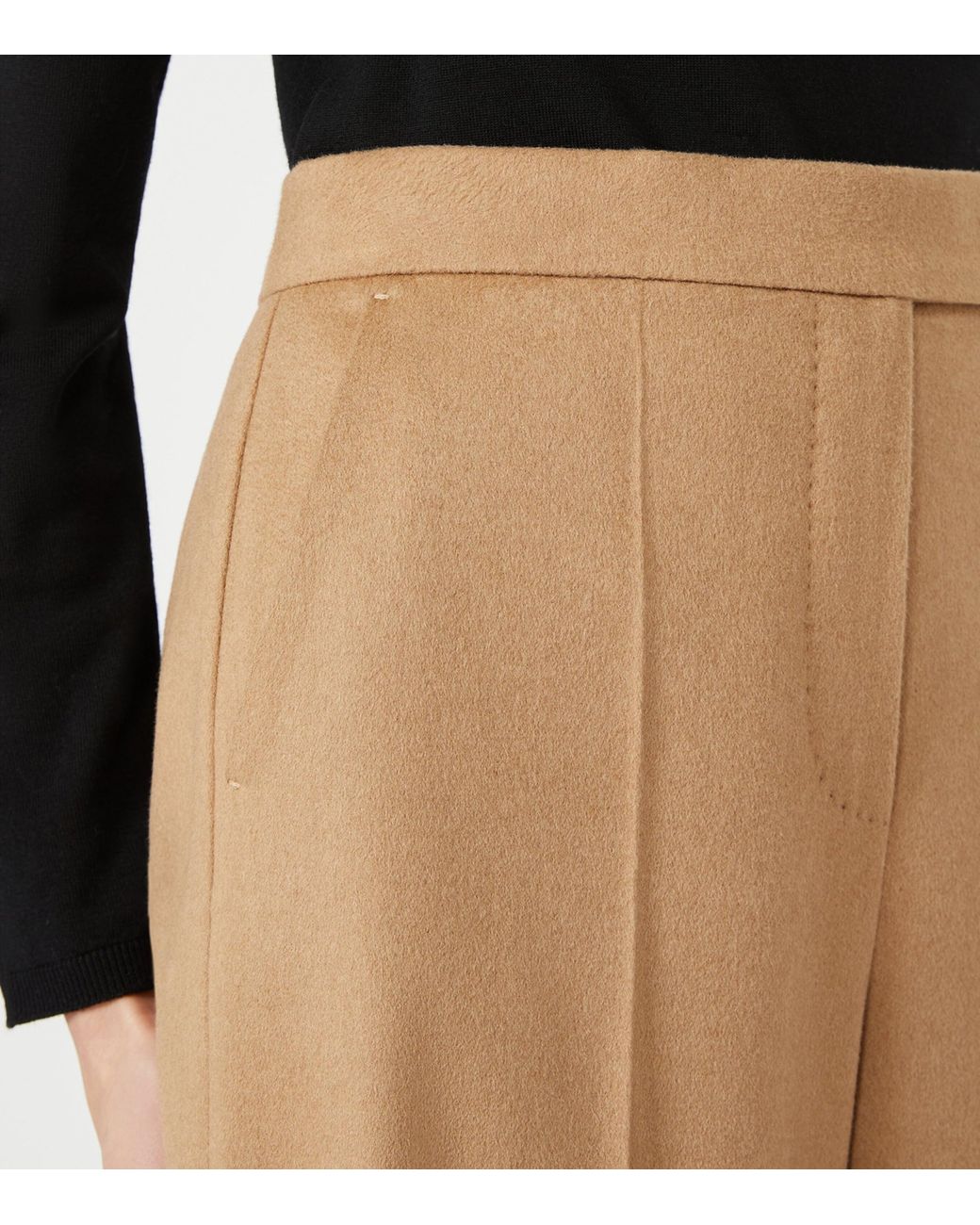 Max Mara Natural Wool Wide-Leg Trousers