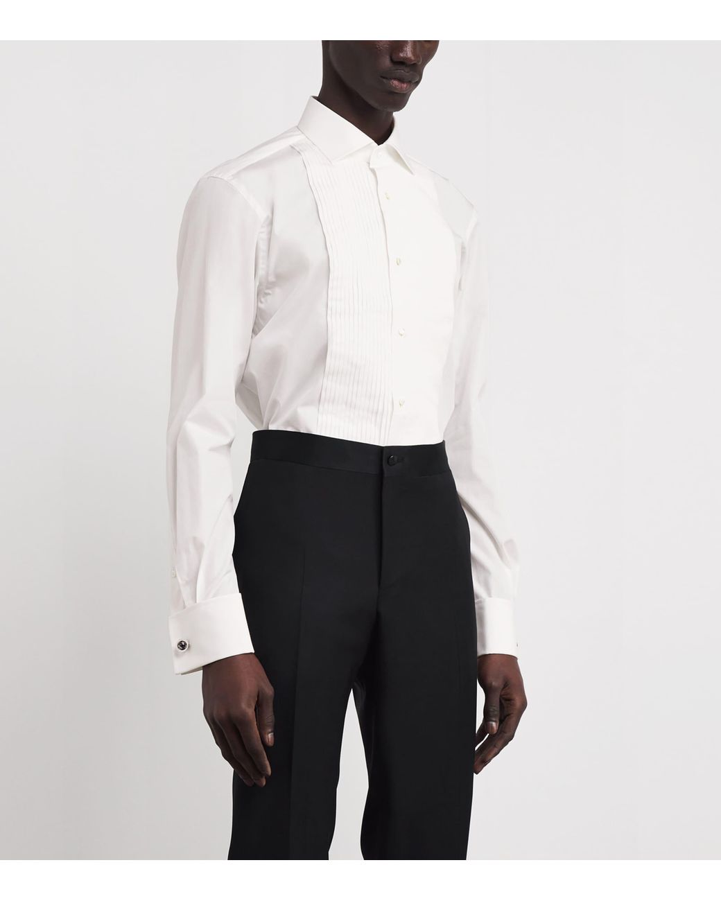 Ralph Lauren White Sea Island Cotton Tuxedo Dress Shirt for men