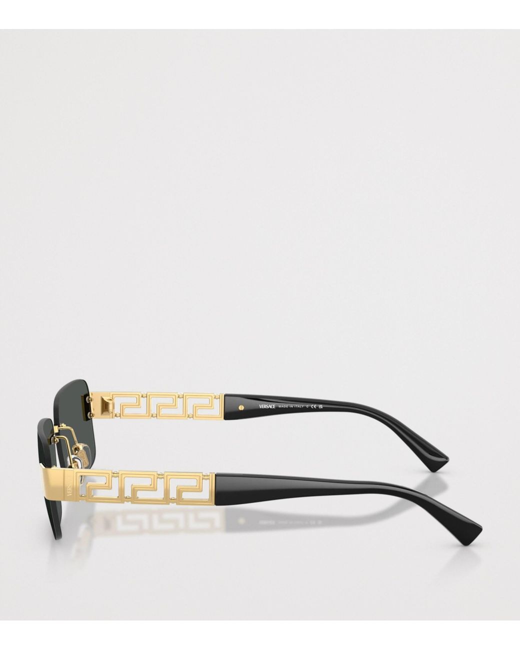 Versace Gray Metal Rectangular Sunglasses