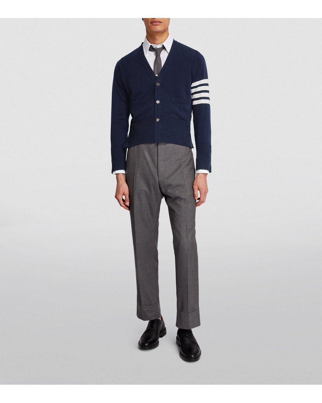 Thom Browne Blue Cashmere Button-Up Cardigan for men