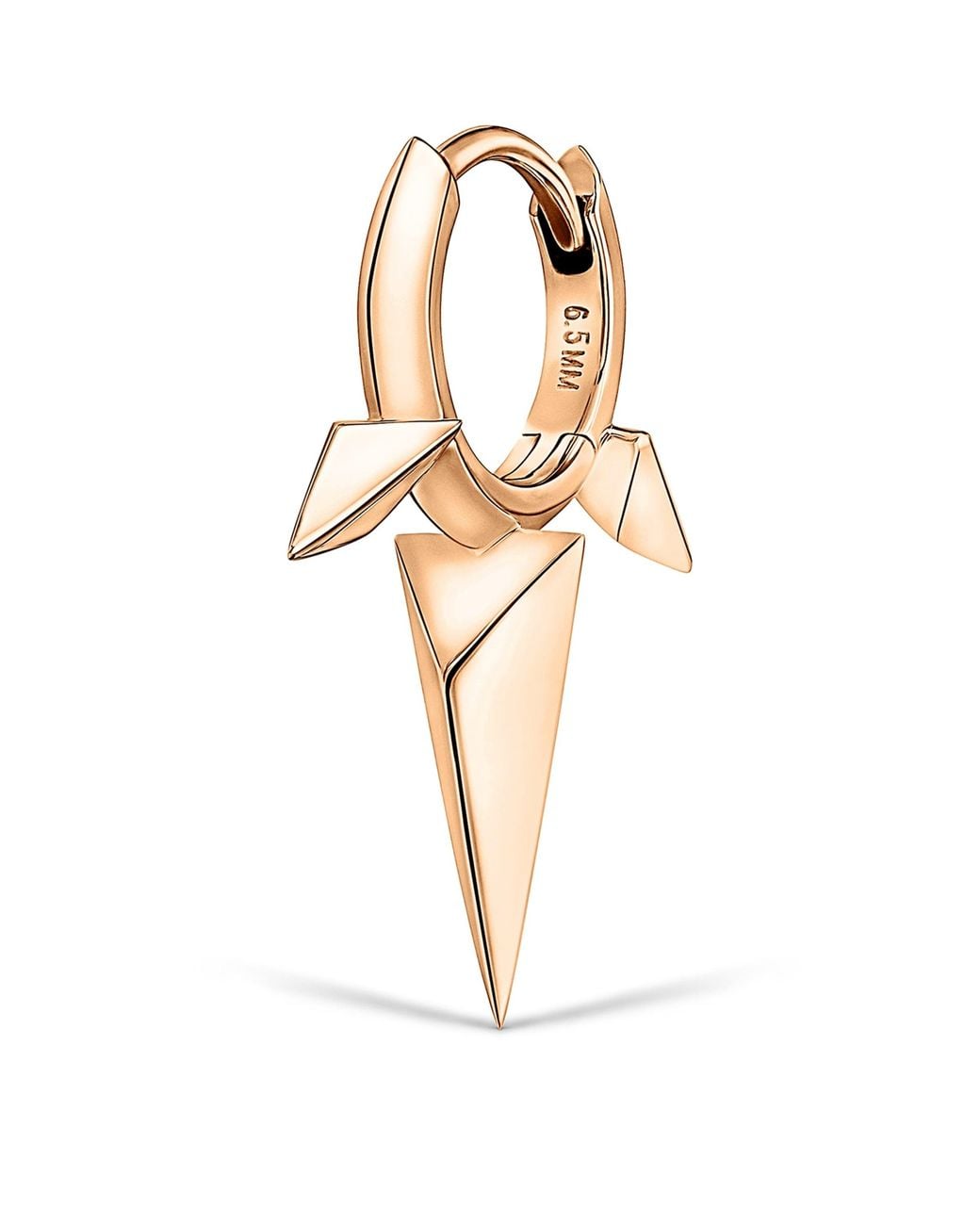 Maria Tash Metallic Faceted Triple Long Spike Hoop Earring