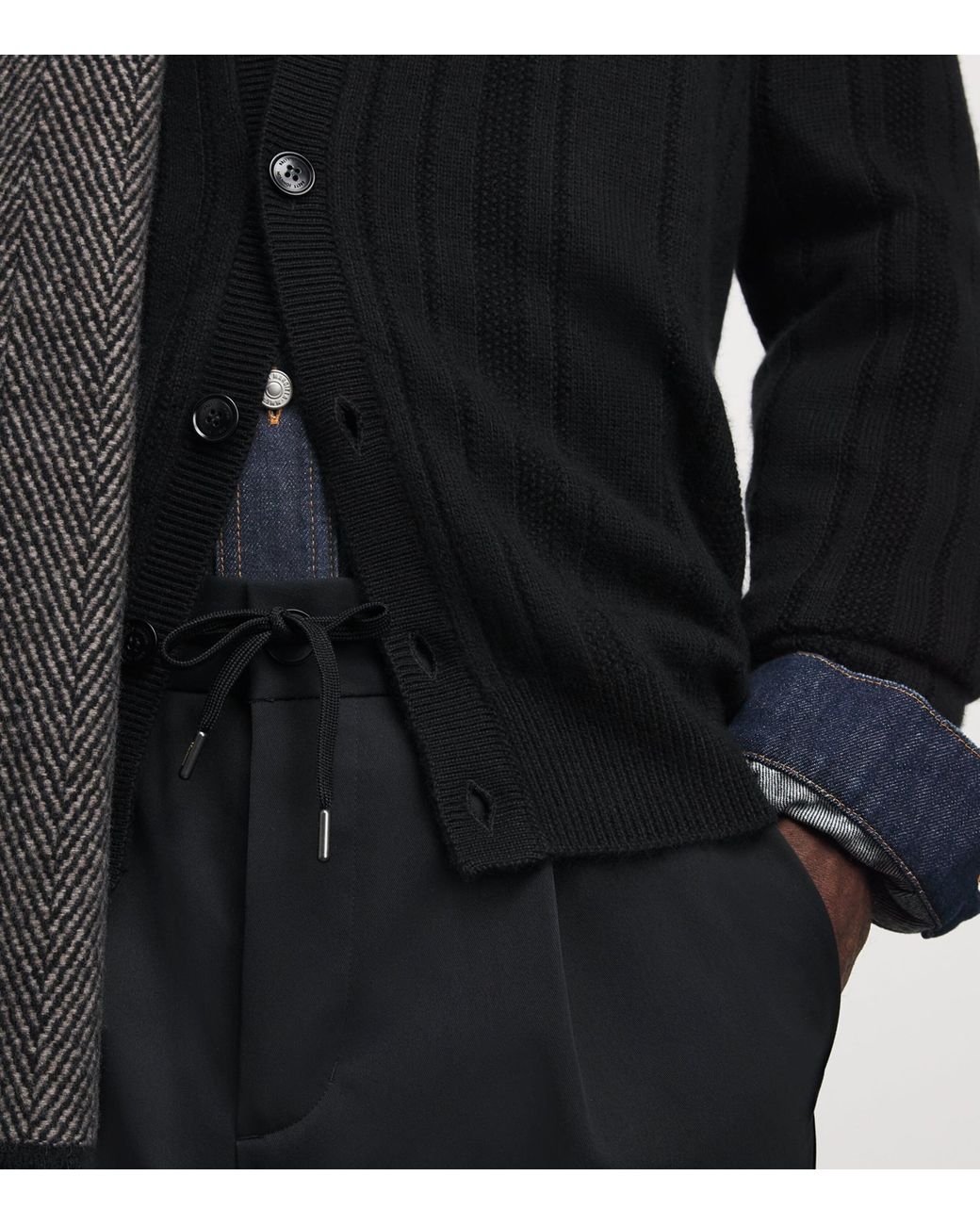 Herno Black Technical Drawstring Trousers for men