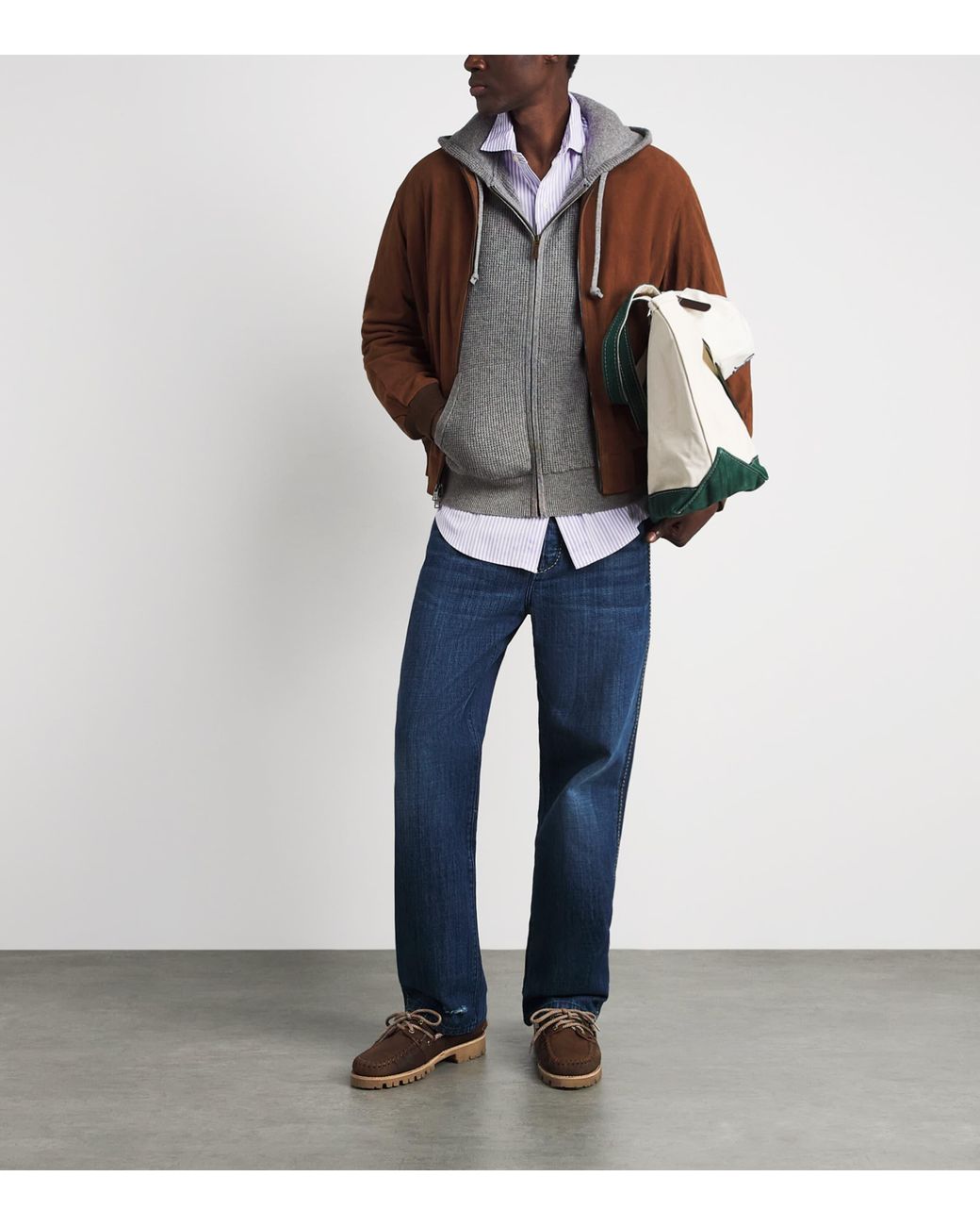 Polo Ralph Lauren Gray Wool-Cotton Waffle-Knit Zip-Up Hoodie for men