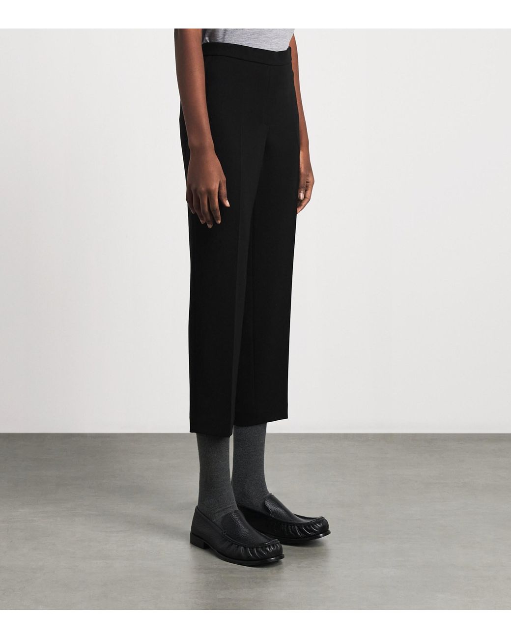 Theory Black Cropped Tailored Trousers