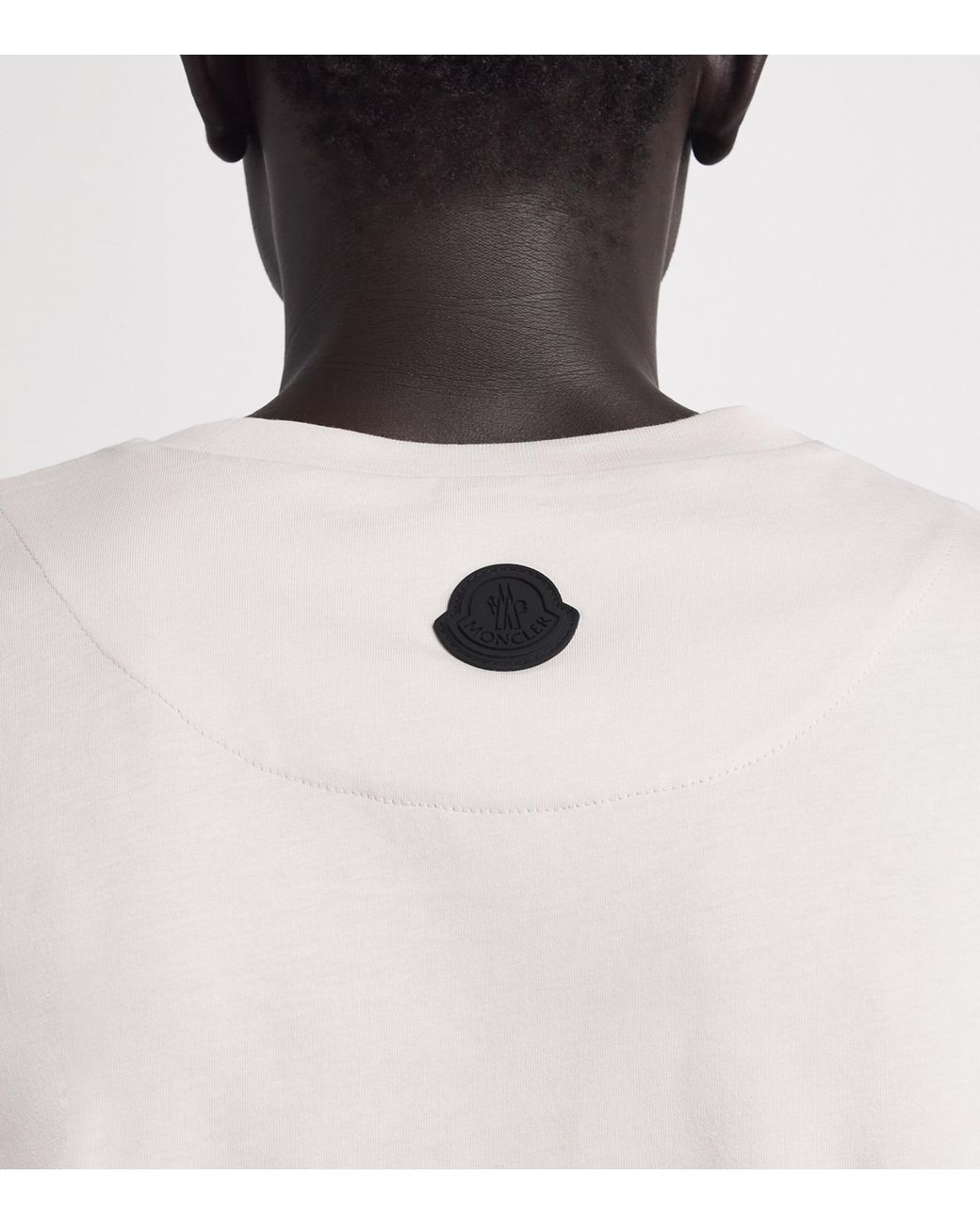Moncler White Cotton Logo T-Shirt for men