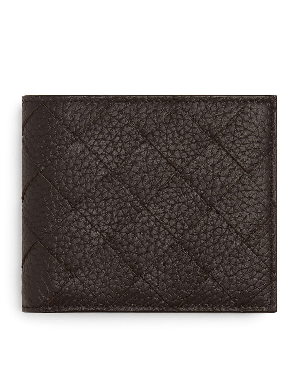 Bottega Veneta Black Leather Intrecciato Bifold Wallet for men