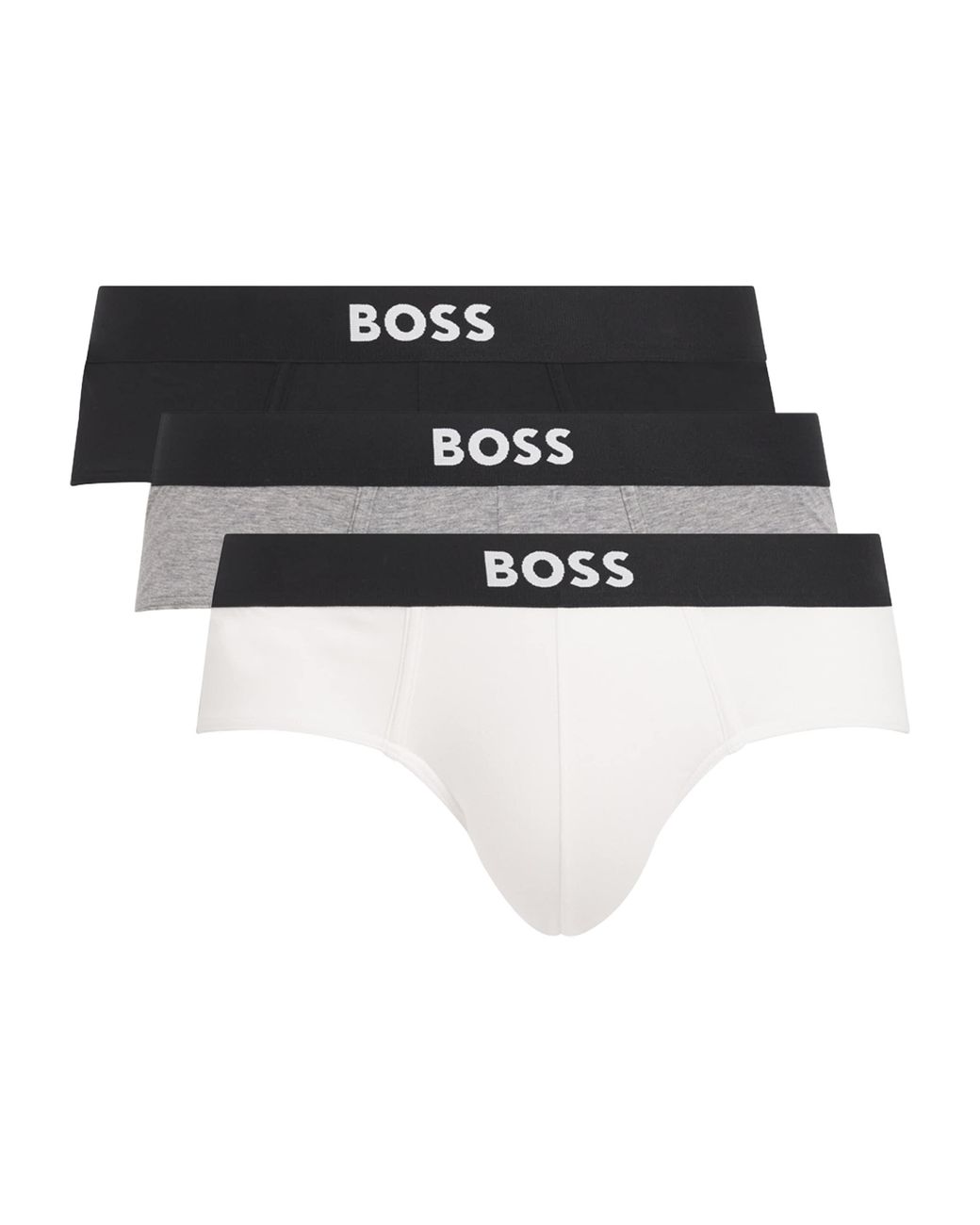 Boss Black Stretch-Organic Cotton Briefs for men