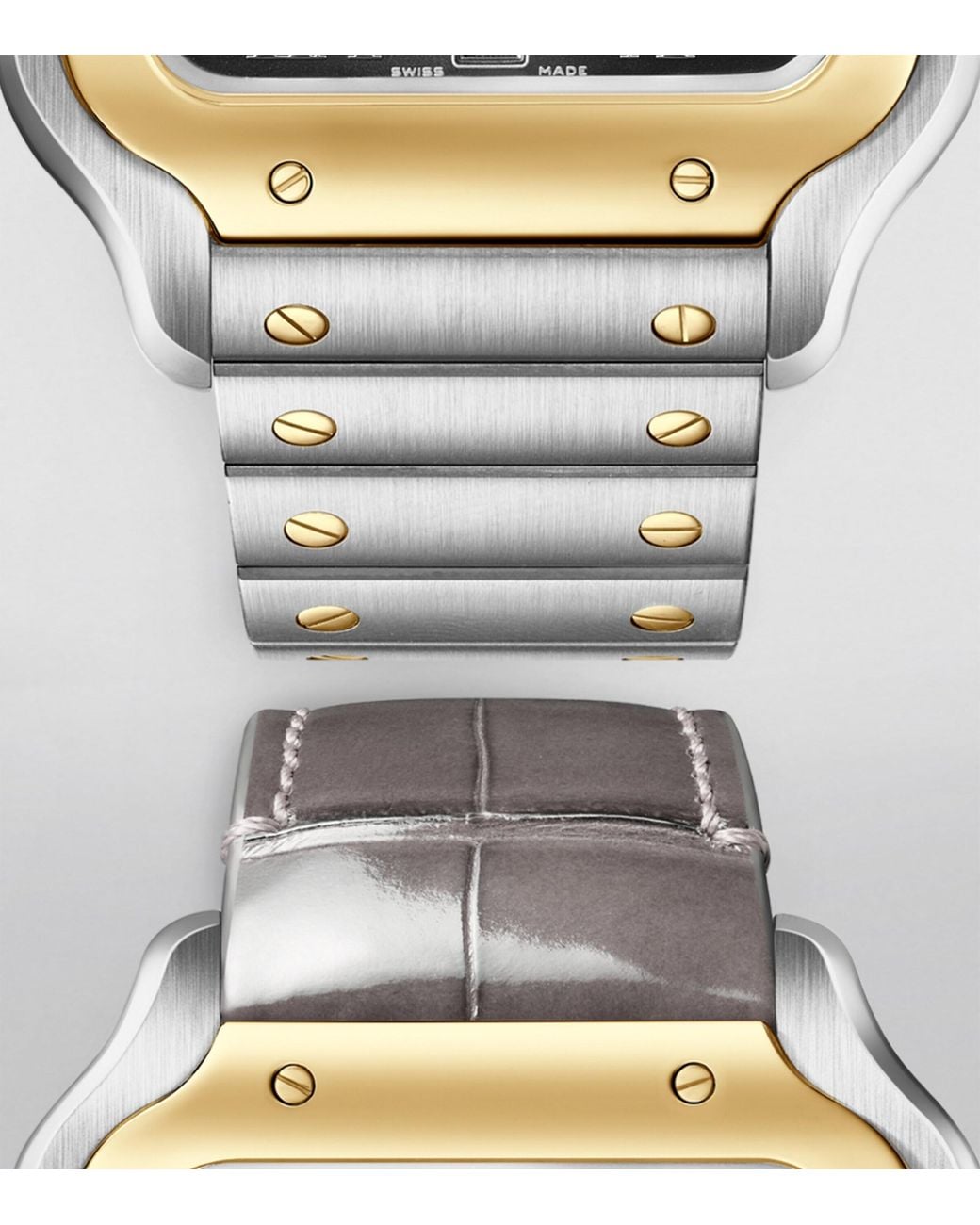 Cartier Gray And Stainless Steel Santos De Watch for men