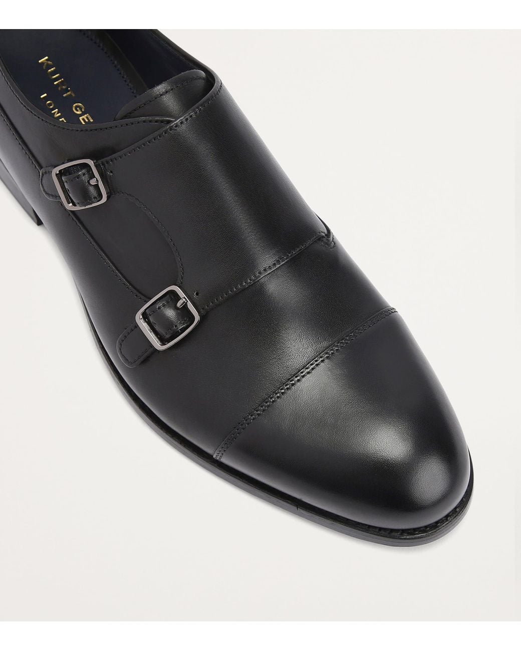 Kurt Geiger Black Leather Sloane Monk Shoes for men