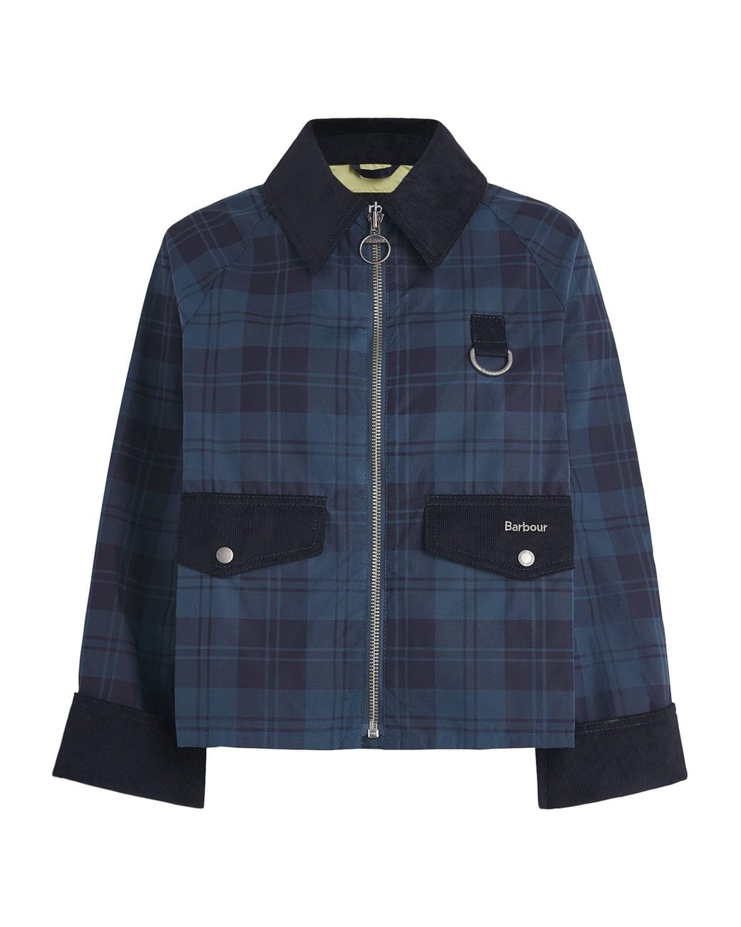Barbour Blue Cotton Check Baiton Jacket