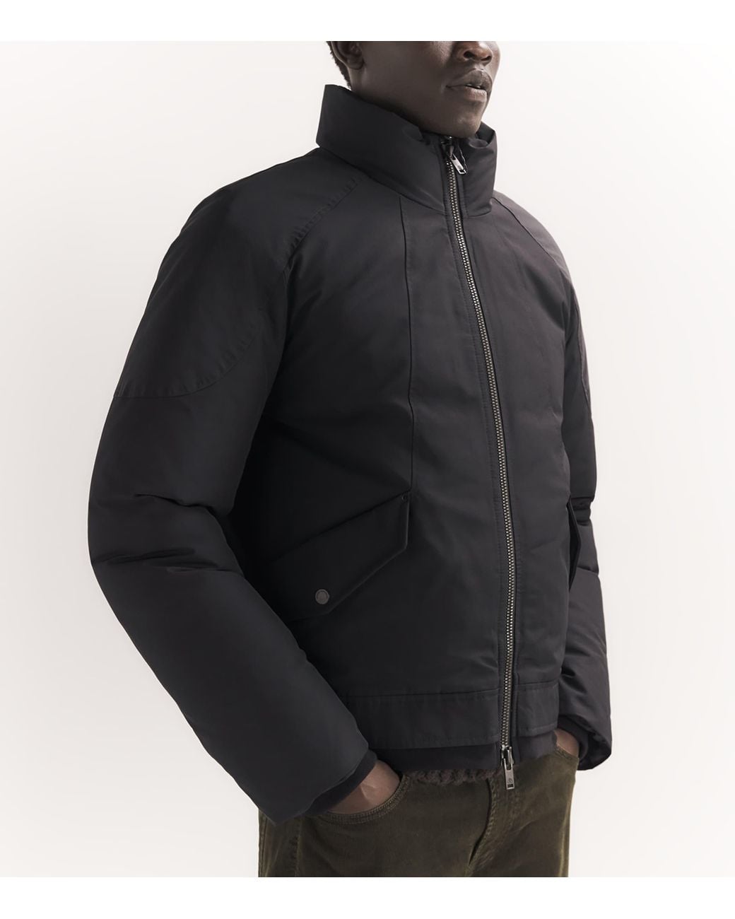 Moose Knuckles Black Down West-Ed Trucker Jacket for men