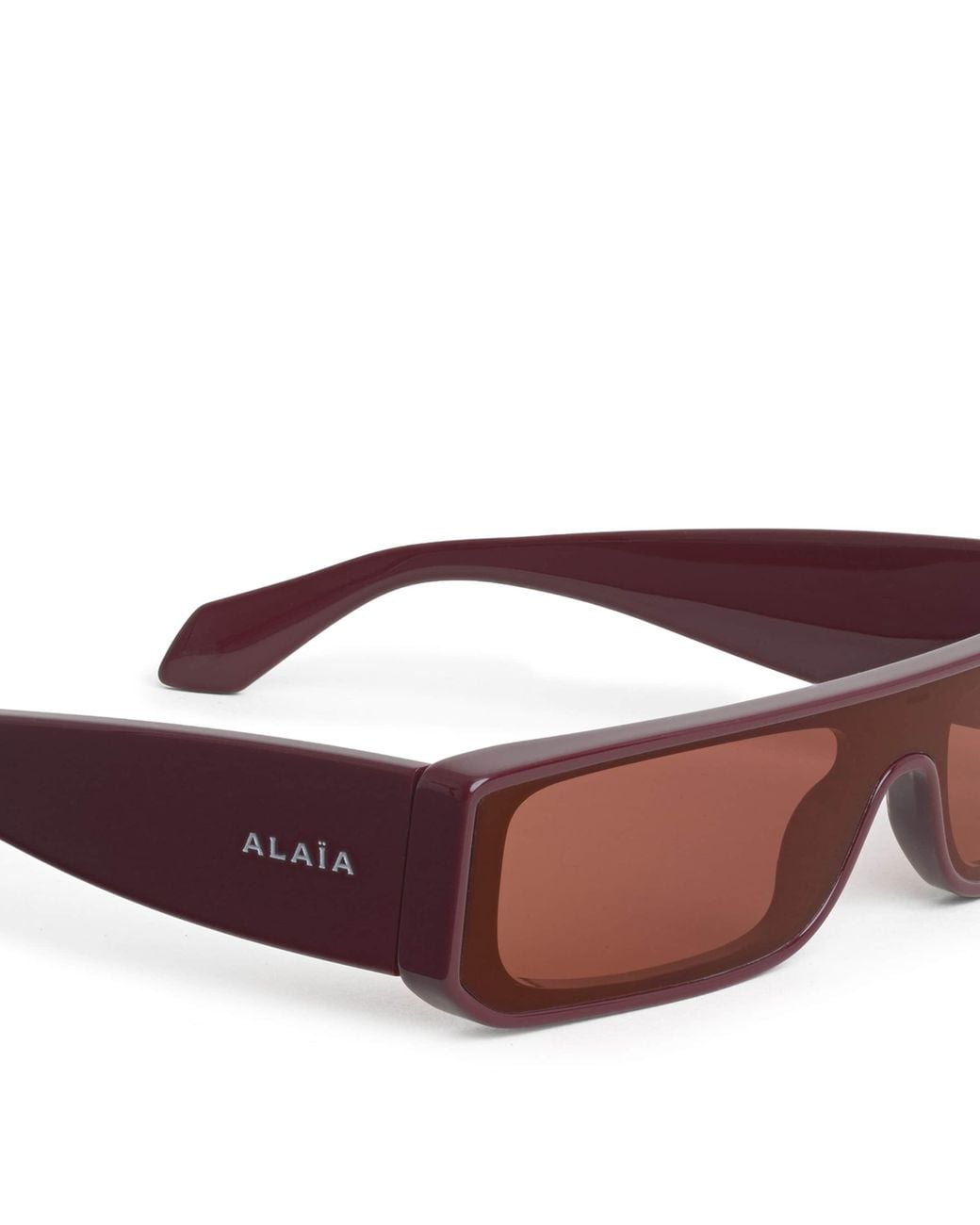 Alaïa Pink Acetate Rectangle Mask Sunglasses