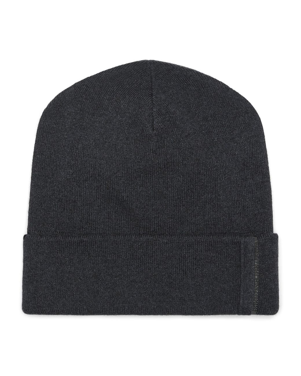 Brunello Cucinelli Blue Cashmere Ribbed Beanie