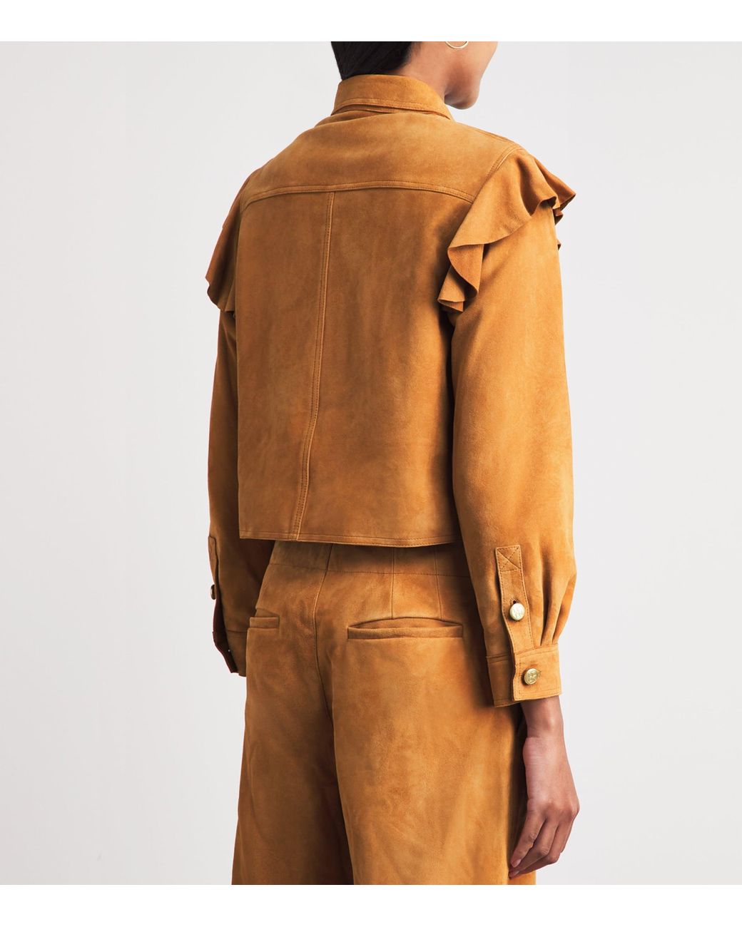 Ulla Johnson Brown Ruffled Matilde Suede Jacket