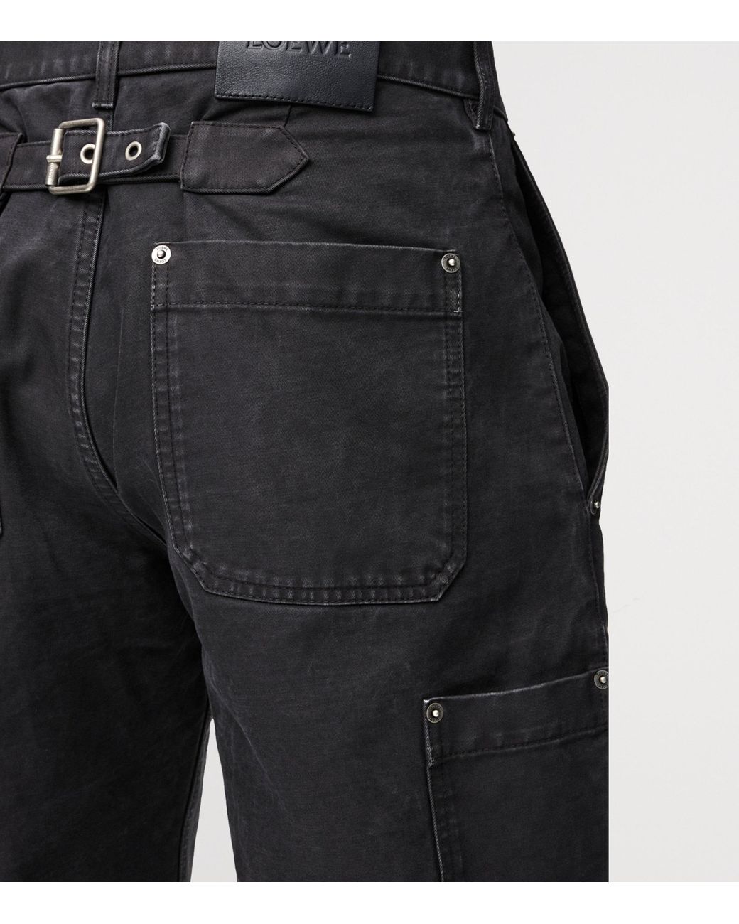 Loewe Black Cotton Twill Straight Trousers for men