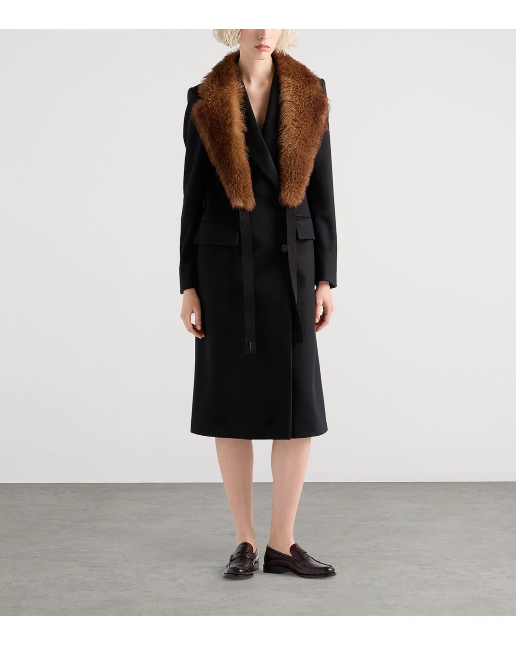 Prada Black Cashmere Double-Breasted Coat