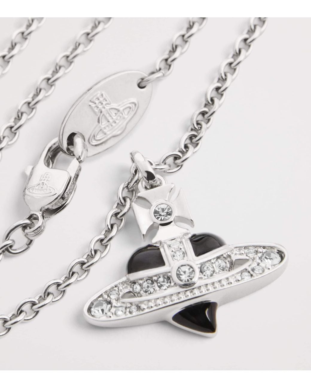 Vivienne Westwood Diamante Heart Necklace in Metallic for Men