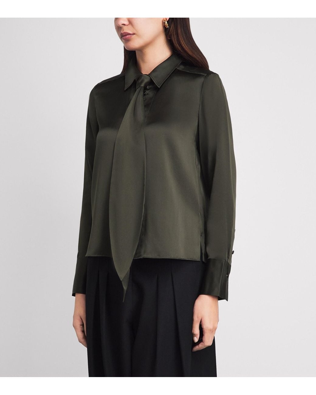 ME+EM Black Silk Layering Shirt