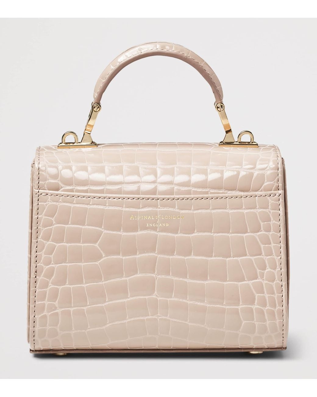 Aspinal Natural Mini Leather Mayfair Top-Handle Bag