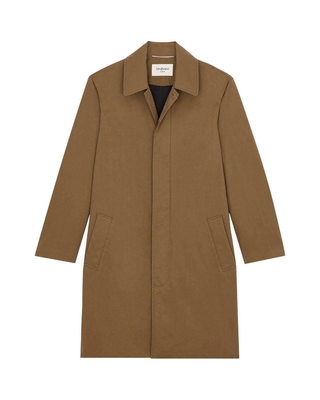 Saint Laurent Brown Cotton Trench Coat for men