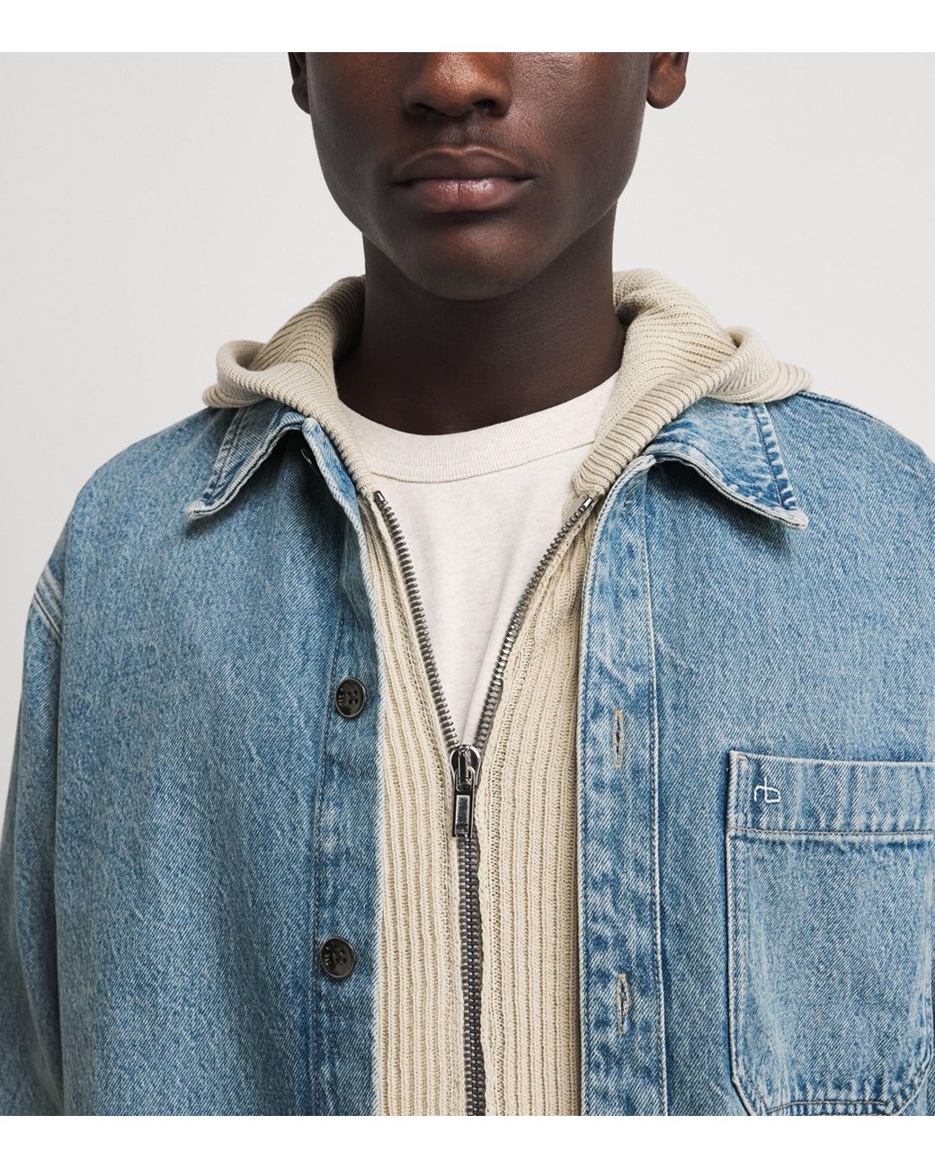 Rag & Bone Blue Denim Astor Overshirt for men