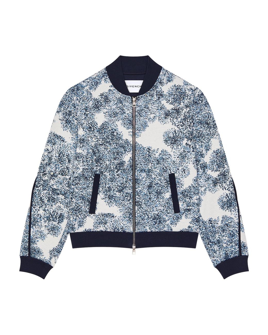 Givenchy Blue Jacquard Bomber Jacket for men