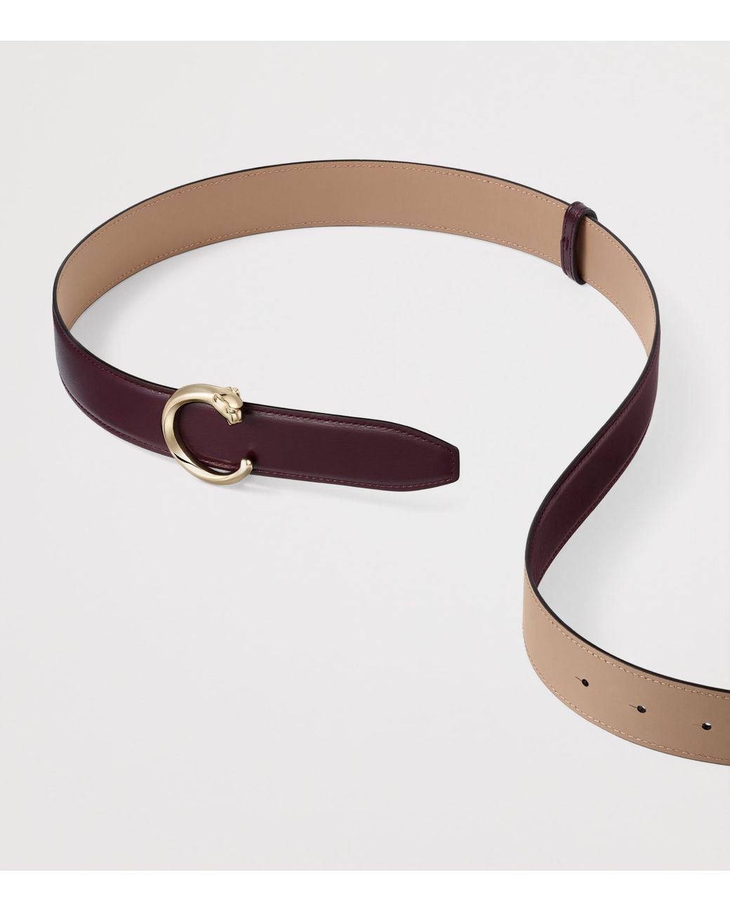 Cartier Brown Small Leather Panthère De Belt