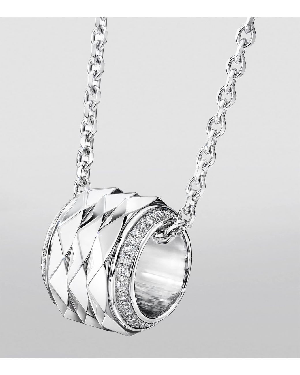 Graff Metallic And Diamond Lg Signature Pendant Necklace