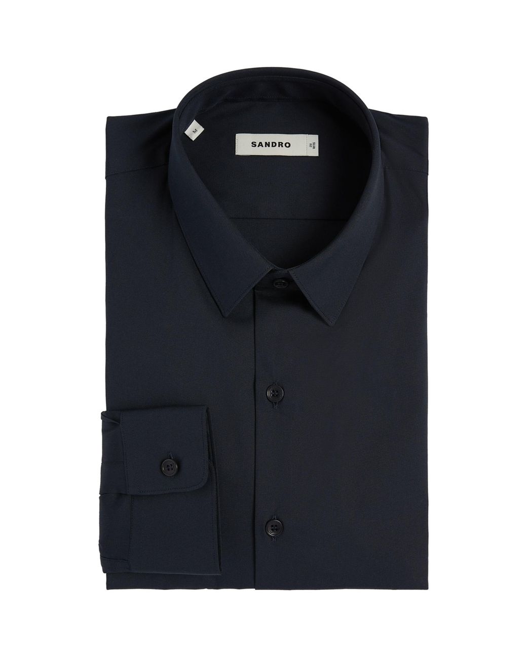 Sandro Blue Cotton-Blend Point-Collar Shirt for men