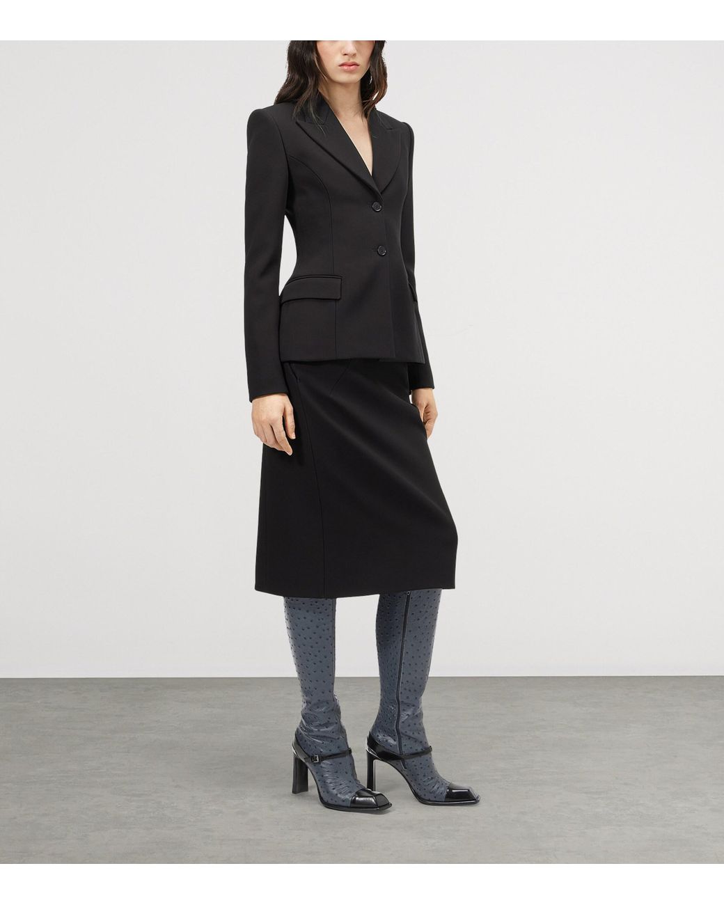 McQueen Black Crepe Single-Breasted Jacket